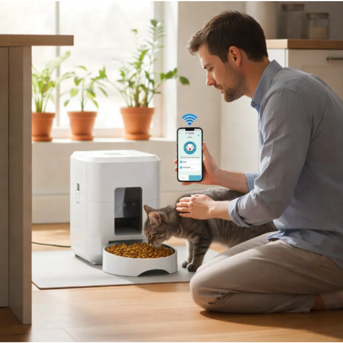 Distributeur automatique de croquettes pour chat avec programmation